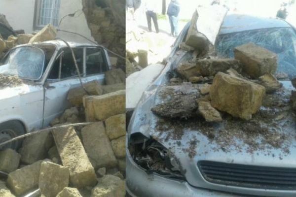 Bakıda yaşayış binası uçdu, maşınlar dağıntılar altında qaldı -VİDEO + FOTO